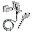 HANSGROHE - Pack mitigeur bain douche mécanique Vernis Shape C2 + Flexible Isiflex + Pommeau Vernis Blend 100 EcoSmart 2jets chromé - vignette