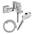 HANSGROHE - Pack mitigeur bain mécanique Vernis Shape C2 + Flexible Designflex + Pommeau Vernis Blend 100 EcoSmart 1jet chromé - vignette