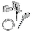 HANSGROHE - Pack mitigeur bain mécanique Vernis Shape C2 + Flexible Designflex + Pommeau Vernis Blend 100 EcoSmart 2jets chromé - vignette