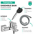 HANSGROHE - Pack mitigeur bain mécanique Vernis Shape C2 + Flexible Designflex+Pommeau Pulsify Select EcoSmart 105 3jets chromé - vignette