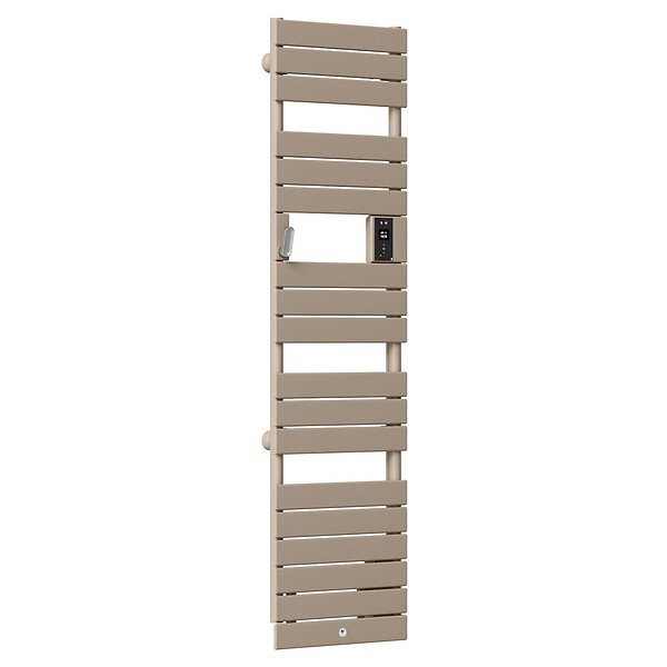 THERMOR - Radiateur sèche-serviettes électrique étroit Riviera 2 - Avec soufflerie - 750+1000W - Brun sable - large