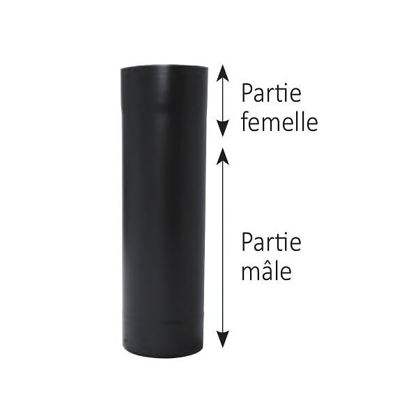 TEN - Tuyau rigide TEN 344015 émail noir mat 100cm D139mm - large