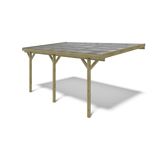 ALTANKA - Carport, abri de voiture  3x5.24 m - 15 m2 - couverture PVC  - CAR7-2PVCTR - large