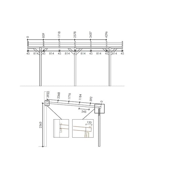 ALTANKA - Carport, abri de voiture  3x5.24 m - 15 m2 - couverture PVC  - CAR7-2PVCTR - large