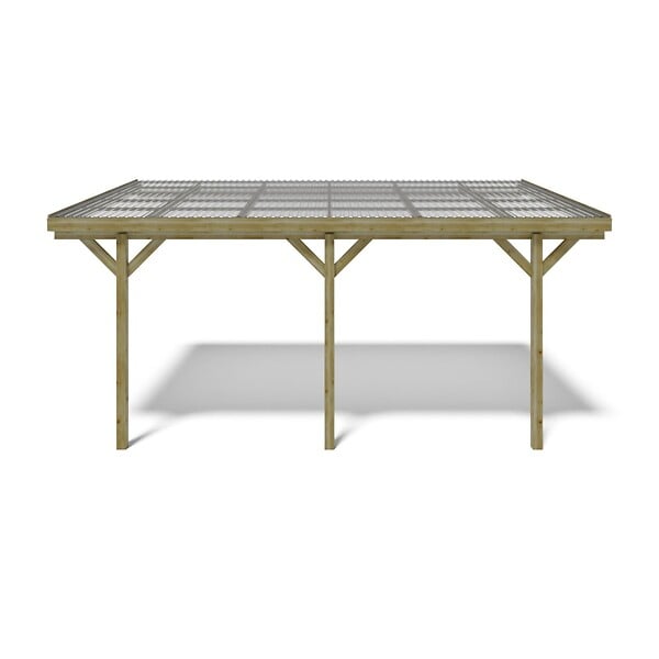 ALTANKA - Carport, abri de voiture  3x5.24 m - 15 m2 - couverture PVC  - CAR7-2PVCTR - large