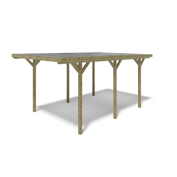 ALTANKA - Carport, abri de voiture  3.04x5.12 m - 15.57 m2 - couverture PVC  - CAR16PVCTR - large