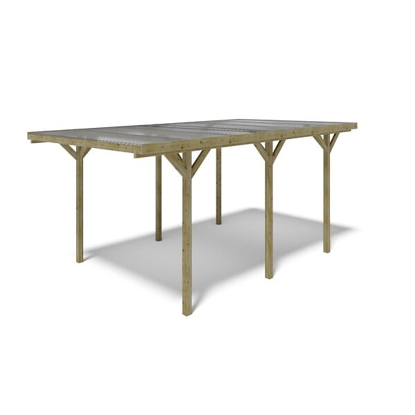 ALTANKA - Carport, abri de voiture  3.04x5.12 m - 15.57 m2 - couverture PVC  - CAR16PVCTR - large