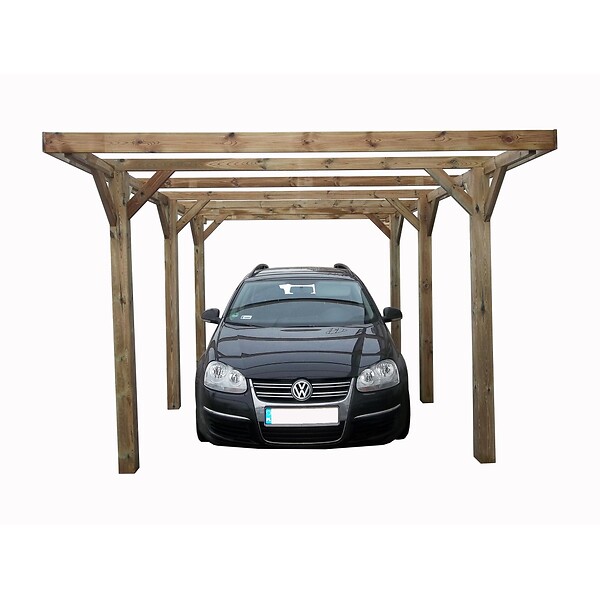 ALTANKA - Carport, abri de voiture  3.04x5.12 m - 15.56 m2 - couverture PVC  - CAR10PVCTR - large