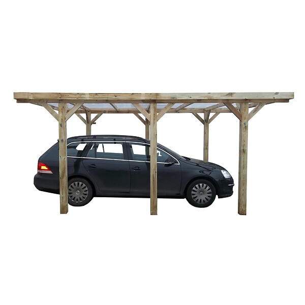 ALTANKA - Carport, abri de voiture  3.04x5.12 m - 15.56 m2 - couverture PVC  - CAR10PVCTR - large
