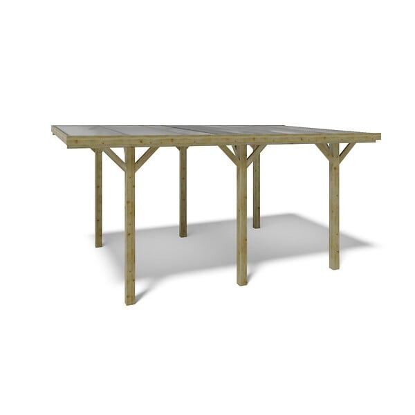 ALTANKA - Carport, abri de voiture  3.04x5.12 m - 15.56 m2 - couverture PVC  - CAR10PVCTR - large