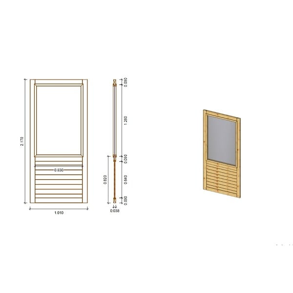 ALTANKA - Panneau pour pergola avec fenêtre 1,01x2,17m - ALT16 - large