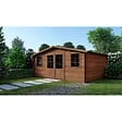 ALTANKA - Abri de jardin en bois - 34.8m2 - 5.9x5.9m - Traité - Ep. 45mm - Couleur: marron - DOM656 - vignette