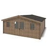 ALTANKA - Abri de jardin en bois - 34.8m2 - 5.9x5.9m - Traité - Ep. 45mm - Couleur: marron - DOM656 - vignette
