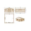 ALTANKA - Abri de jardin en bois - 34.8m2 - 5.9x5.9m - Traité - Ep. 45mm - Couleur: marron - DOM656 - vignette