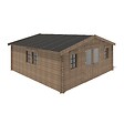 ALTANKA - Abri de jardin en bois - 34.8m2 - 5.9x5.9m - Traité - Ep. 45mm - Couleur: marron - DOM656 - vignette