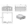 ALTANKA - Abri de jardin en bois - 25m2 - 5x5m - Ep. 34mm - Couleur: naturel - DOM722 - vignette