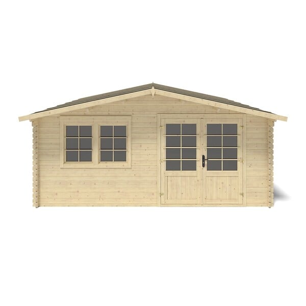 ALTANKA - Abri de jardin en bois - 25m2 - 5x5m - Ep. 34mm - Couleur: naturel - DOM722 - large