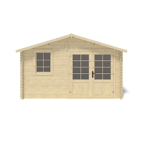 ALTANKA - Abri de jardin en bois - 12m2 - 4x3m - Ep. 28mm - Couleur: naturel - DOM710 - large
