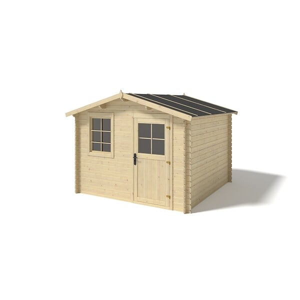 ALTANKA - Abri de jardin en bois - 6m2 - 3x2m - Ep. 28mm - Couleur: naturel - DOM472 - large