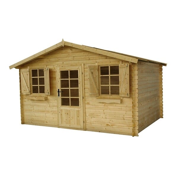 ALTANKA - Abri de jardin en bois - 12m2 - 4x3m - Ep. 28mm - Couleur: naturel - DOM137 - large