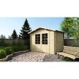 ALTANKA - Abri de jardin en bois - 6m2 - 3x2m - Ep. 28mm - Couleur: naturel - DOM420 - vignette