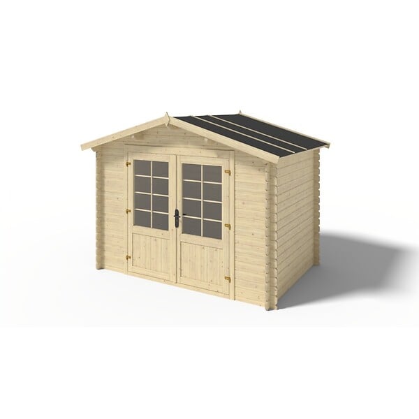 ALTANKA - Abri de jardin en bois - 6m2 - 3x2m - Ep. 28mm - Couleur: naturel - DOM420 - large