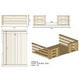 ALTANKA - Terrasse en bois avec balustrade pour abri en bois - 6m2 - 3m x 2m - imprégnée - couleur: marron - DOM147 - vignette