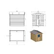 ALTANKA - Abri de jardin en bois - 4.75m2 - 1.9x2.5m - Ep. 28mm - Couleur: naturel - DOM594 - vignette