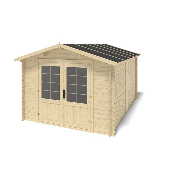 ALTANKA - Abri de jardin en bois - 12m2 - 3x4m - Ep. 28mm - Couleur: naturel - DOM661 - large