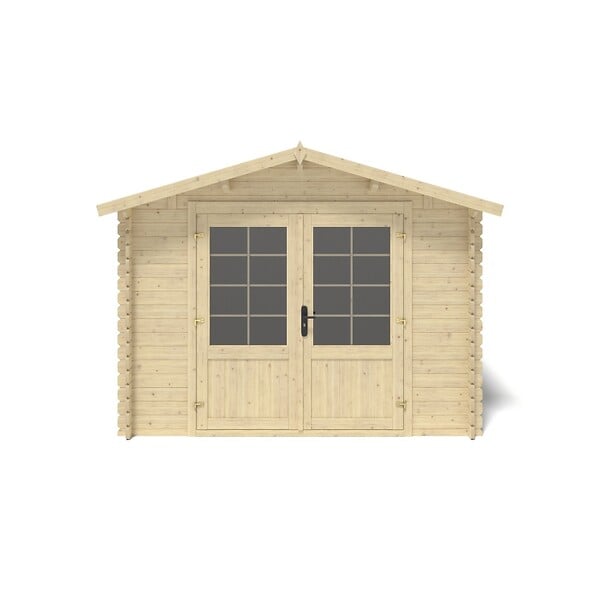 ALTANKA - Abri de jardin en bois - 12m2 - 3x4m - Ep. 28mm - Couleur: naturel - DOM661 - large