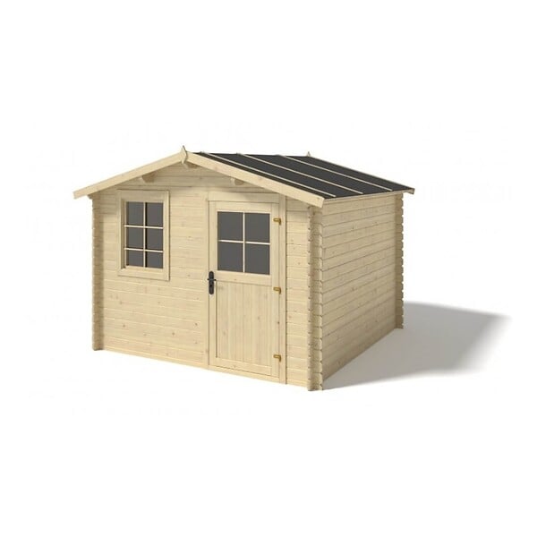 ALTANKA - Abri de jardin en bois - 7.5m2 - 3x2.5m - Ep. 28mm - Couleur: naturel - DOM469 - large