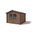 ALTANKA - Abri de jardin en bois - 9m2 - 3x3m - Traité - Ep. 28mm - Couleur: marron - DOM427 - vignette
