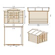 ALTANKA - Abri de jardin en bois - 9m2 - 3x3m - Traité - Ep. 28mm - Couleur: marron - DOM427 - vignette
