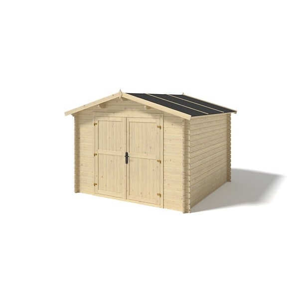 ALTANKA - Abri de jardin en bois - 9m2 - 3x3m - Ep. 28mm - Couleur: naturel - DOM531 - large