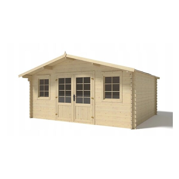 ALTANKA - Abri de jardin en bois - 19.2m2 - 4.8x4m - Ep. 40mm - Couleur: naturel - DOM370 - large
