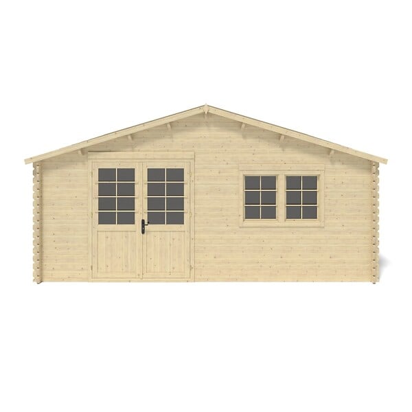 ALTANKA - Abri de jardin en bois - 36m2 - 6x6m - Ep. 40mm - Couleur: naturel - DOM749 - large