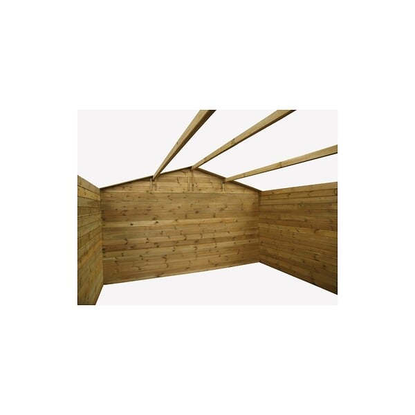 ALTANKA - Abri de jardin en bois - 16m2 - 4x4m - Traité - Ep. 28mm - Couleur: marron - DOM144 - large