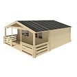 ALTANKA - Terrasse en bois avec balustrade pour abri en bois - 12m2 - 6m x 2m - couleur: naturel - DOM555 - vignette