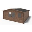 ALTANKA - Abri de jardin en bois - 25m2 - 5x5m - Traité - Ep. 28mm - Couleur: marron - DOM596 - vignette