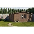 ALTANKA - Abri de jardin en bois - 25m2 - 5x5m - Traité - Ep. 28mm - Couleur: marron - DOM596 - vignette