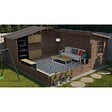 ALTANKA - Abri de jardin en bois - 25m2 - 5x5m - Traité - Ep. 28mm - Couleur: marron - DOM596 - vignette