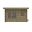 ALTANKA - Abri de jardin en bois - 12m2 - 4x3m - Traité - Ep. 40mm - Couleur: vert - DOM717 - vignette