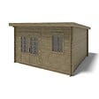 ALTANKA - Abri de jardin en bois - 16m2 - 4x4m - Traité - Ep. 40mm - Couleur: vert - DOM716 - vignette