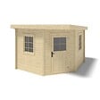 ALTANKA - Abri de jardin en bois - 8m2 - 3x3m - Ep. 28mm - Couleur: naturel - DOM665 - vignette