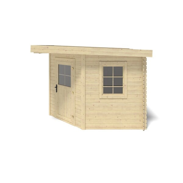 ALTANKA - Abri de jardin en bois - 8m2 - 3x3m - Ep. 28mm - Couleur: naturel - DOM665 - large