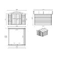 ALTANKA - Abri de jardin en bois - 9m2 - 3x3m - Traité - Ep. 28mm - Couleur: vert - DOM458 - vignette