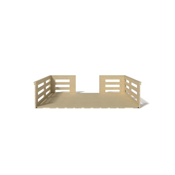 ALTANKA - Terrasse en bois avec balustrade pour abri en bois - 12m2 - 4m x 3m - couleur: naturel - DOM548 - large