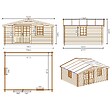 ALTANKA - Abri de jardin en bois - 20m2 - 5x4m - Traité - Ep. 45mm - Couleur: marron - DOM376 - vignette