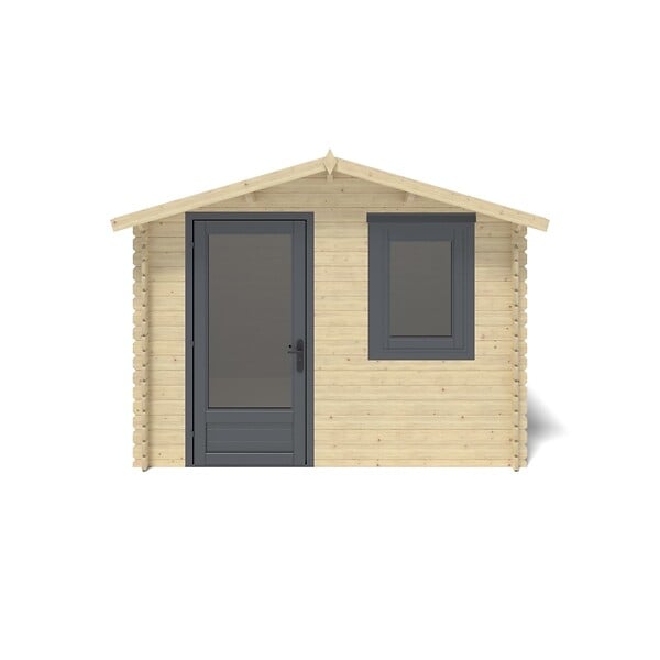 ALTANKA - Abri de jardin en bois - 7.5m2 - 3x2.5m - Ep. 28mm - Couleur: naturel - DOM755 - large