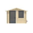 ALTANKA - Abri de jardin en bois - 7.5m2 - 3x2.5m - Ep. 28mm - Couleur: naturel - DOM755 - vignette